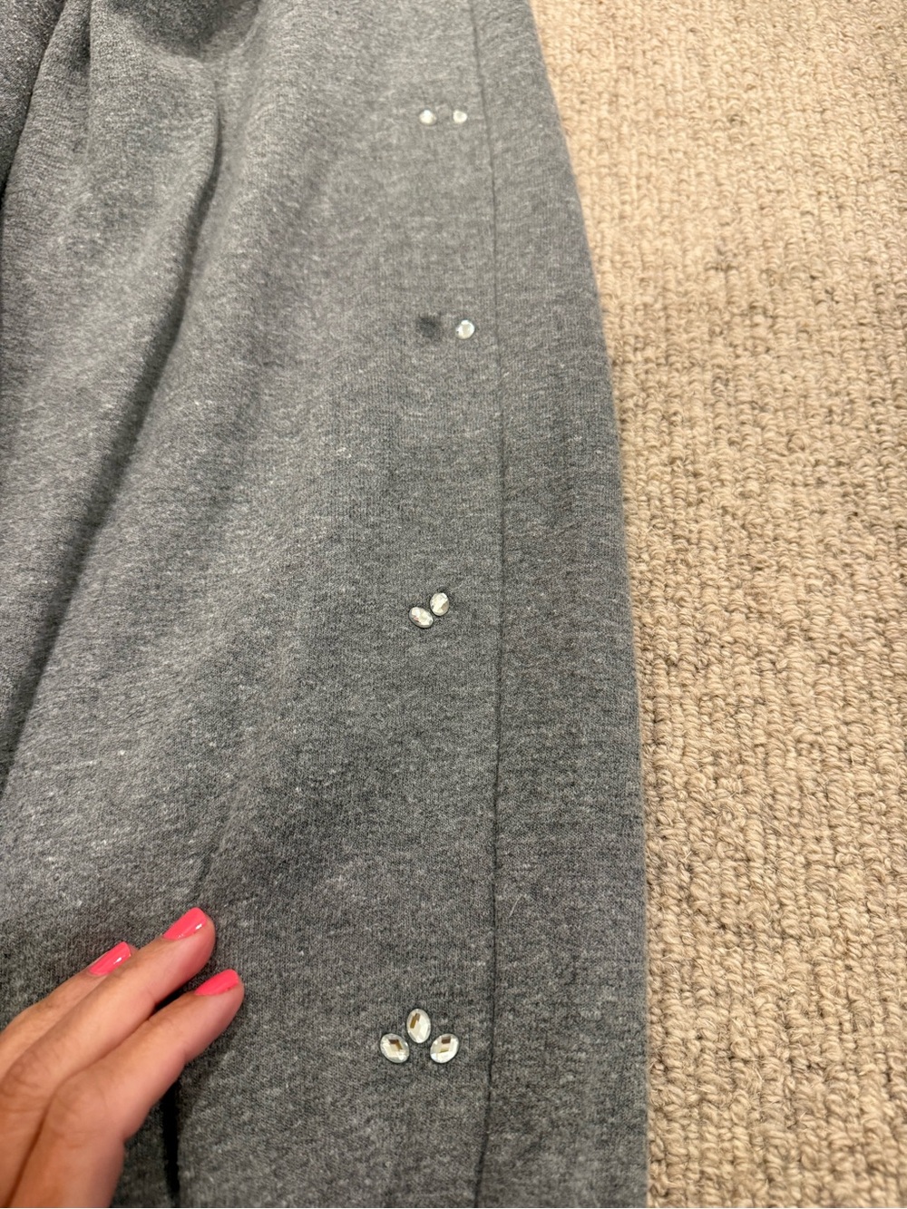 Clare v embellished jogger sweatpants grey see photos women’s small - Picture 5 of 9